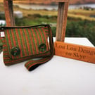 Harris Tweed crossbody bag with Glass handmade buttons 