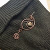Knitted shawl pin,antique copper shawl pin,copper wire scarf pin,copper wire swe