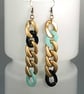 ACRYLIC CHAIN EARRINGS chunky resin link chain  - Image 1
