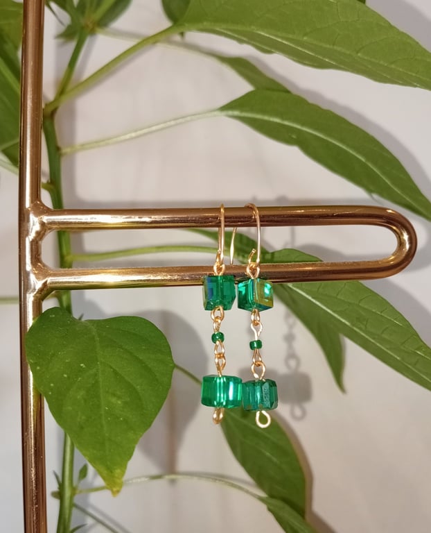 Emerald Cascade Earrings