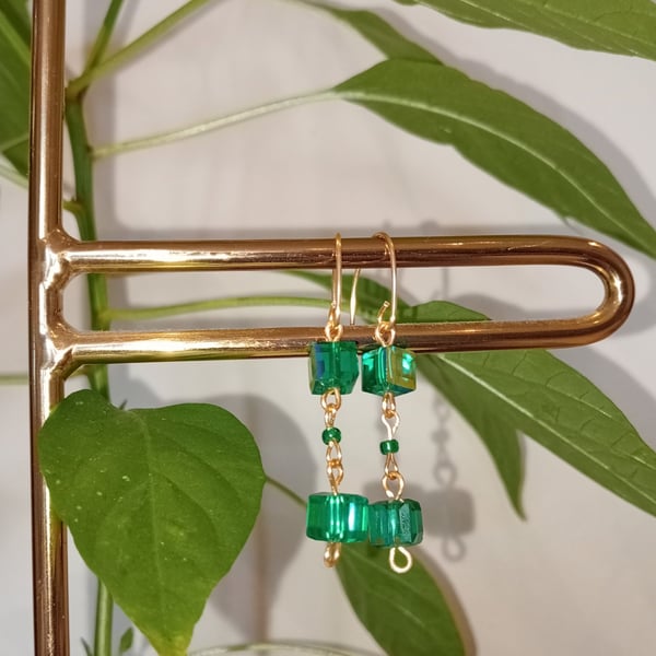 Emerald Cascade Earrings