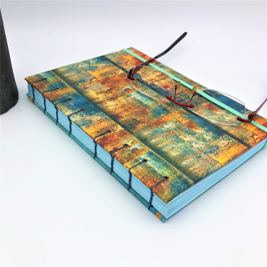 Rusty Blue - A5 Notebook - Coptic Stitched