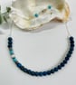 Matt Lapis Lazuli beaded chain necklace - Image 1
