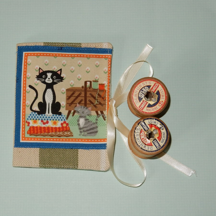 Needle case - cats and sewing basket