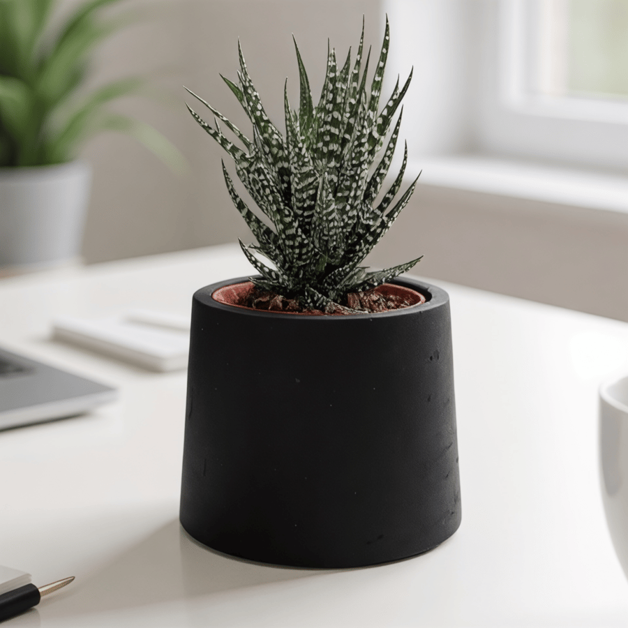 Small Black Plant Pot - 7.5 cm Mini Succulent Planter