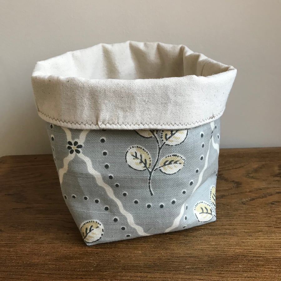 Fabric storage basket in Vanessa Arbuthnott linen