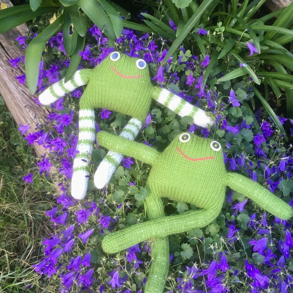 Knitted sleepy black owl ornament with  metallic  bobbles