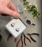 Recycled Sterling Silver Purple Amethyst Ruffle Earrings - Image 2
