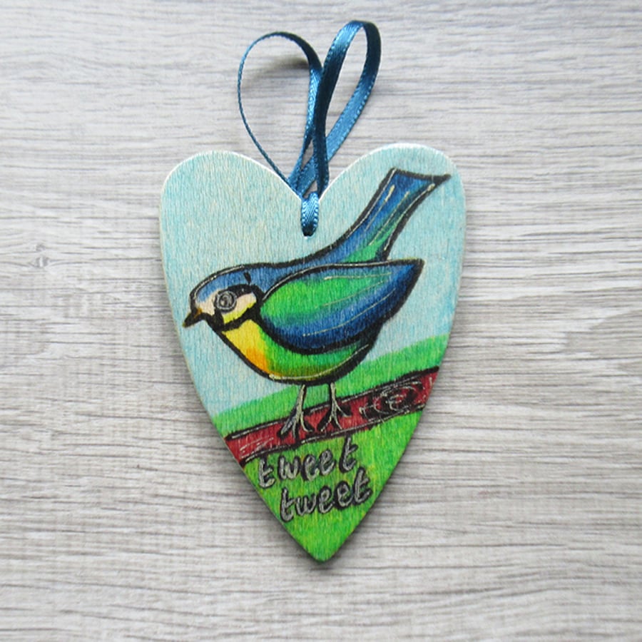 Heart and Bird - Hanging Decoration