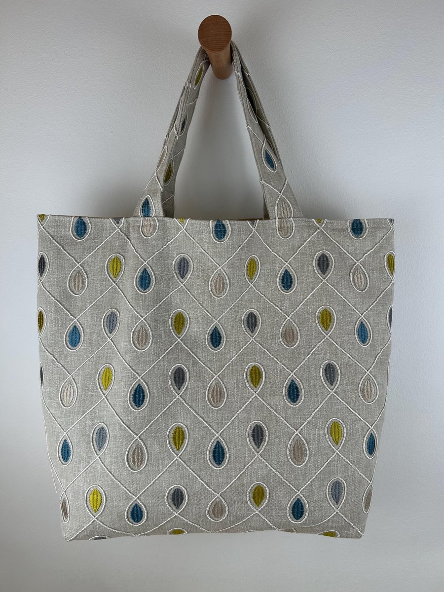 Embroidered Tote Bag - Tactile Bag - Modern Country Style -