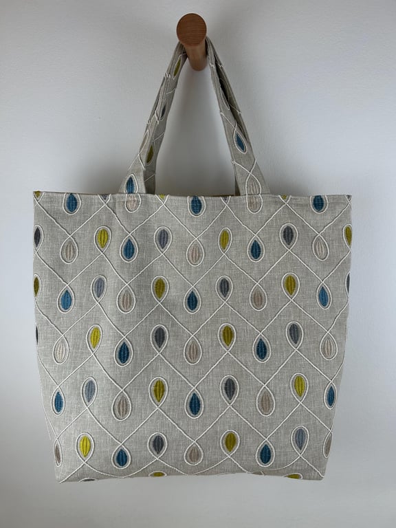 Embroidered Tote Bag - Tactile Bag - Modern Country Style -