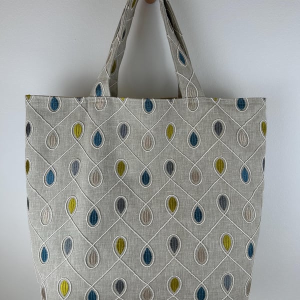 Embroidered Tote Bag - Tactile Bag - Modern Country Style -