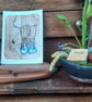 ' Blue shoes ' small print inspired by stepping into nature. Free UK postage  - Image 4
