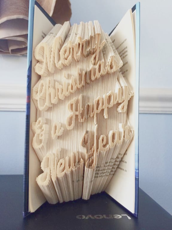 Merry Christmas & a Happy New Year COMBI Book Folding Pattern - EMAILED PDF