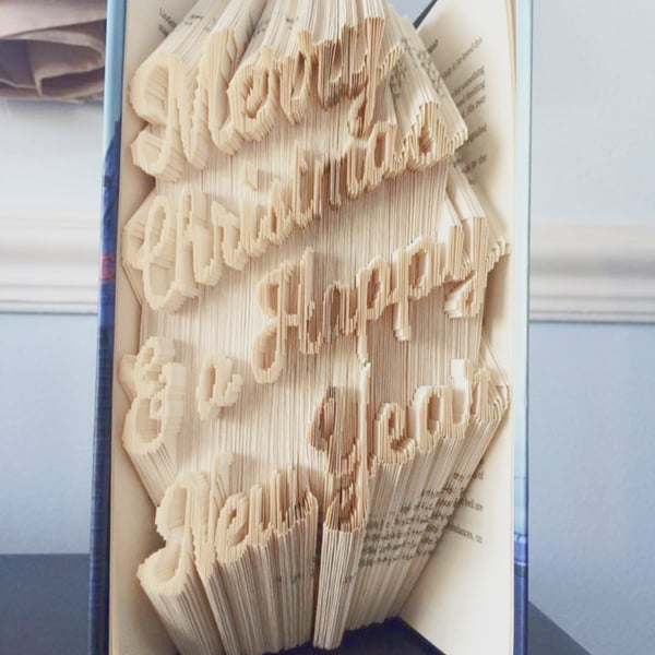 Merry Christmas & a Happy New Year COMBI Book Folding Pattern - EMAILED PDF