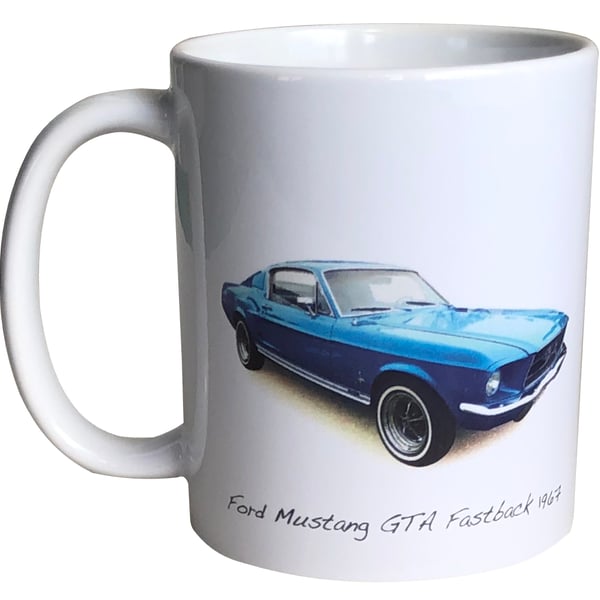 Ford Mustang GTA Fastback 1967 - 11oz Ceramic Mug for Classic American Car fan