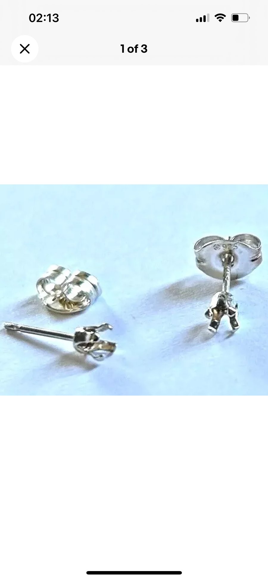 925 STERLING SILVER Snaptite Earring 4 Prong 3mm Round Finding with Butterfly's