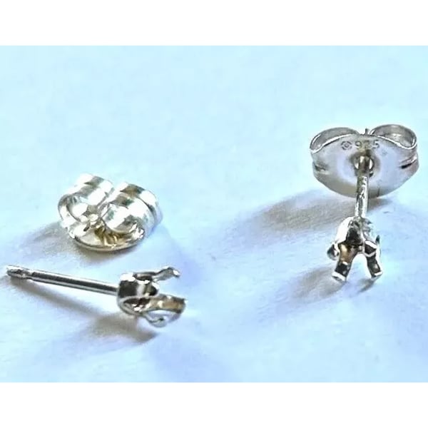 925 STERLING SILVER Snaptite Earring 4 Prong 3mm Round Finding with Butterfly's