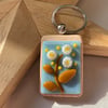 Glass Daisy Keyring 