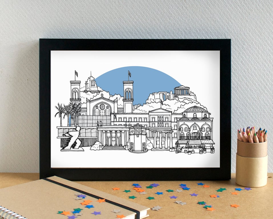 Athens Skyline Art Print