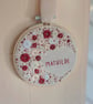 Personalised embroidery floral wall hanging 