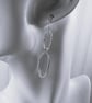 Earrings, Sterling Silver Organic Ovals Long Droppers - Image 4