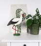 Stork ornament, hand painted wooden bird statue, bird decoration. - Image 2