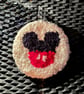 Mickey Mouse Inspired Punch Needle Car Coaster, Mouse Car Decor