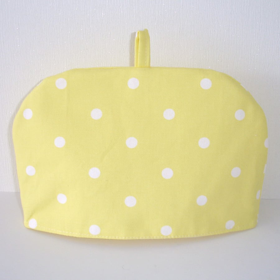 Tea Cosy Yellow Polka Dot White Spots