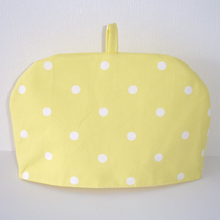 Tea Cosy Yellow Polka Dot White Spots