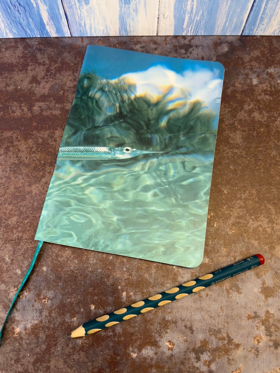 Notebook, Marine themed, A5 (ish), made from up-cycled and recycled materials.
