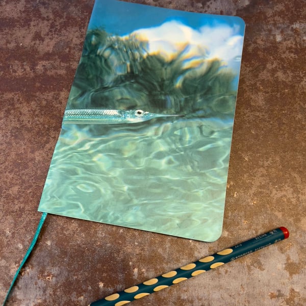 Notebook, Marine themed, A5 (ish), made from up-cycled and recycled materials.
