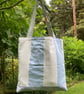 Large Blue and white striped tote bag. - Image 4