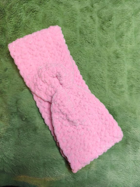 Pink Glitter Headband Ear Warmer