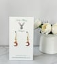 Charm Earrings - Mini Gold Purple Moon