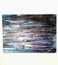 Abstract Lake Painting with Flowers, Acrylics on Canvas, 40 x 30cm, Serenity. - Image 3