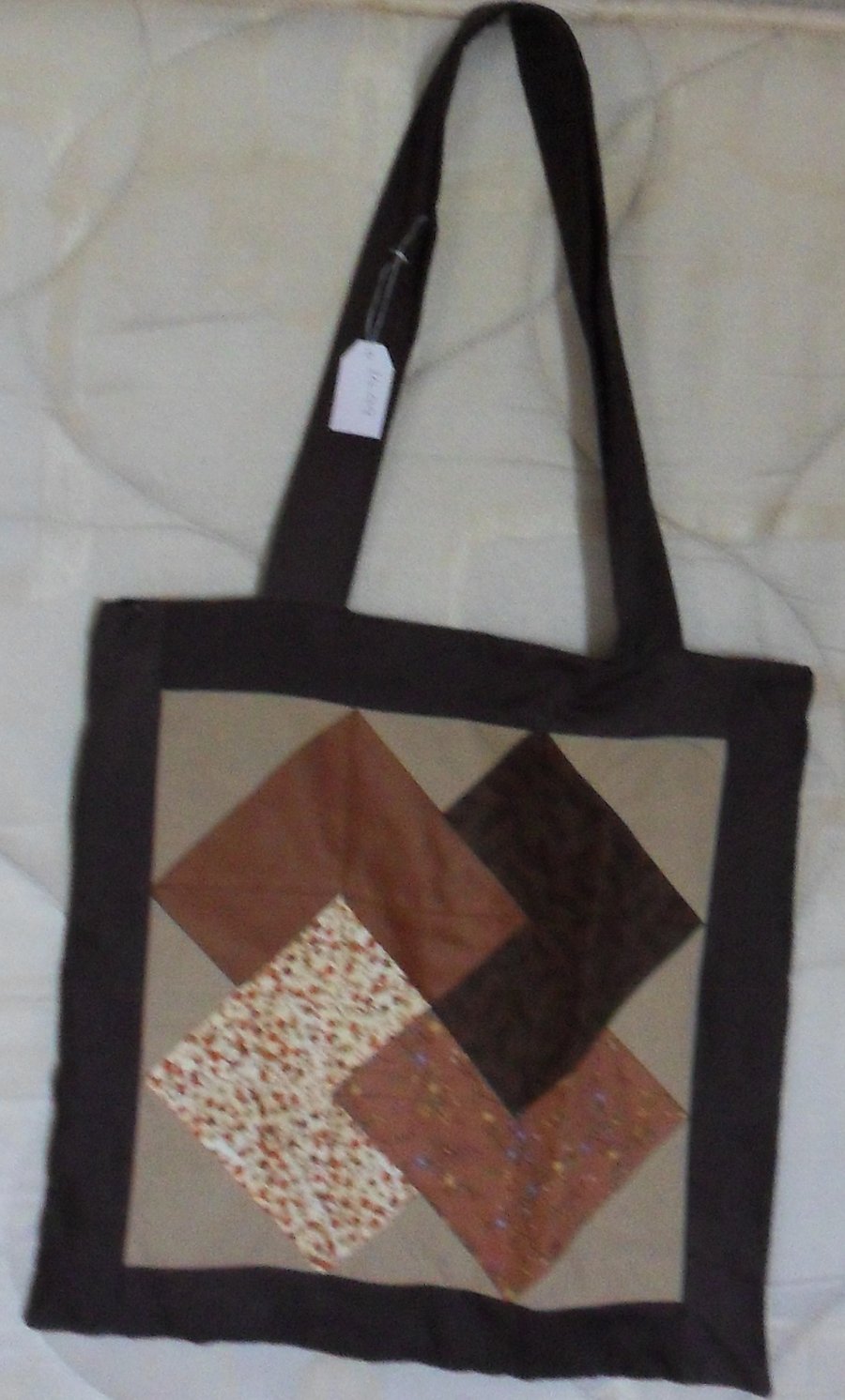 Homemade Totebag. Card trick block design. Lined.  100% cotton fabric
