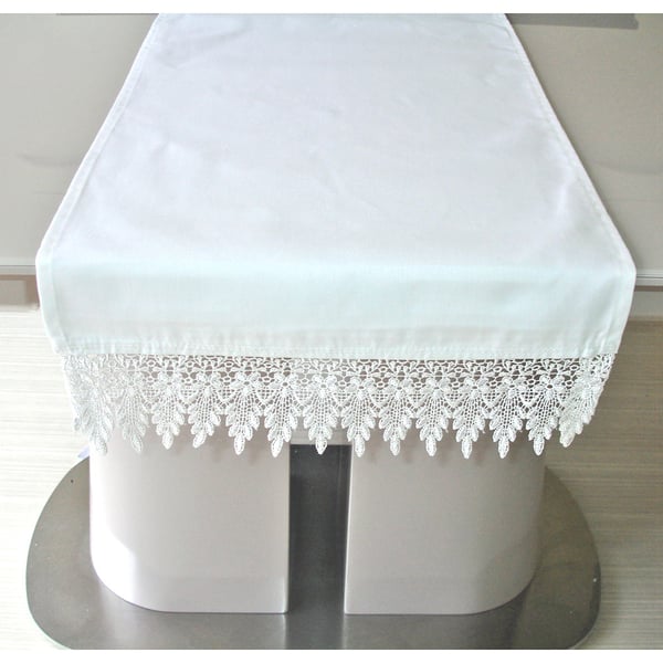 Home Altar Cloth Tablecloth SMALL White Lace Church Runner Tray Cloth 36" x 14"