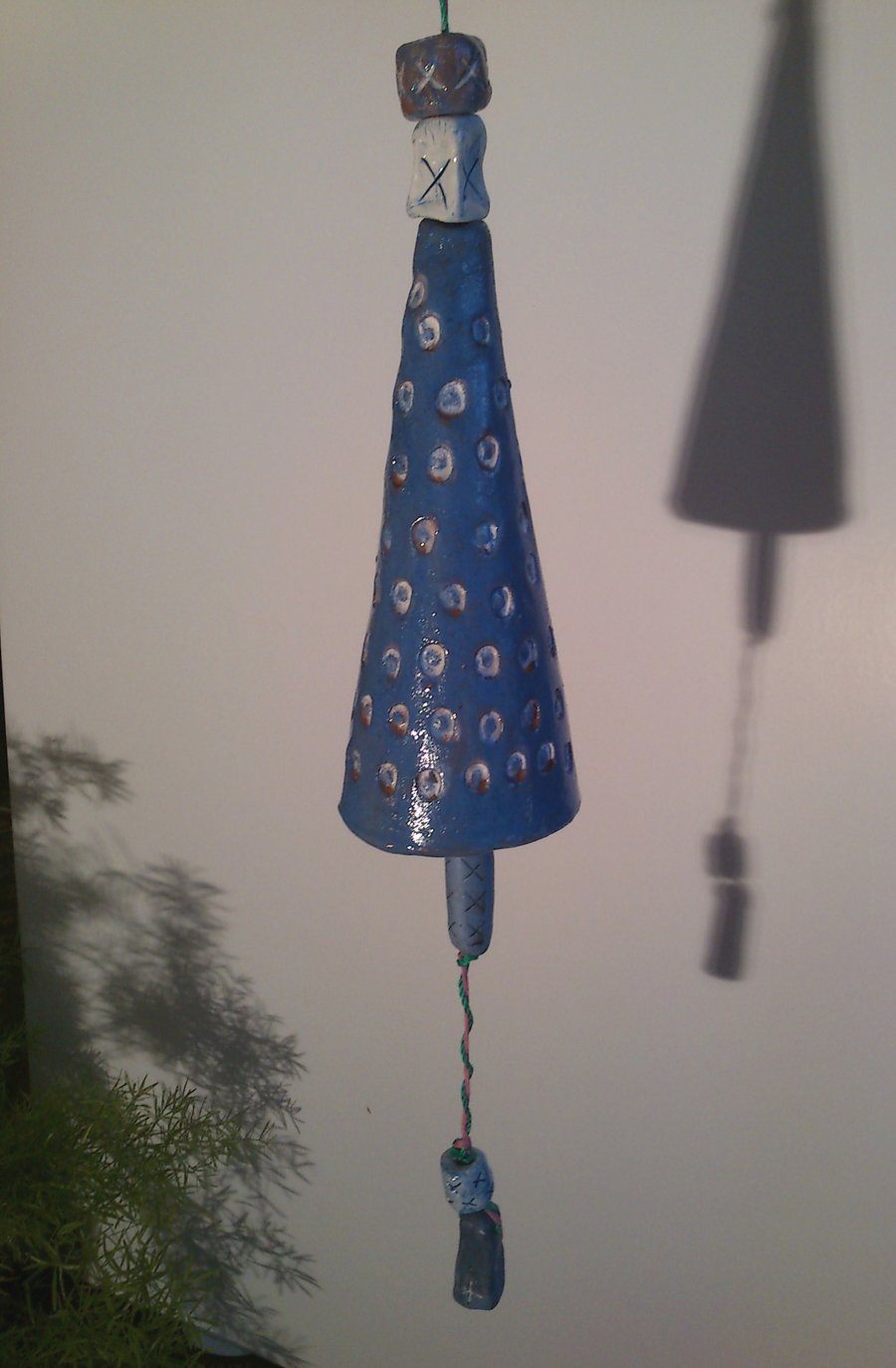 Blue ornate Ceramic Bell