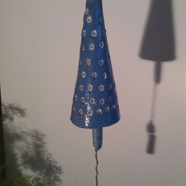Blue ornate Ceramic Bell