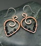 Copper Wire Wrapped Pendant & Earrings Set with Black Beads - Image 5