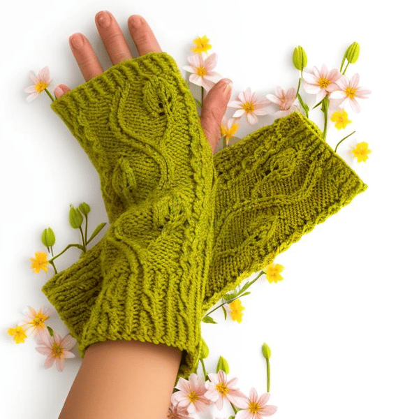Knitting Kit for cabled fingerless gloves