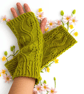 Knitting Kit for cabled fingerless gloves - Image 1