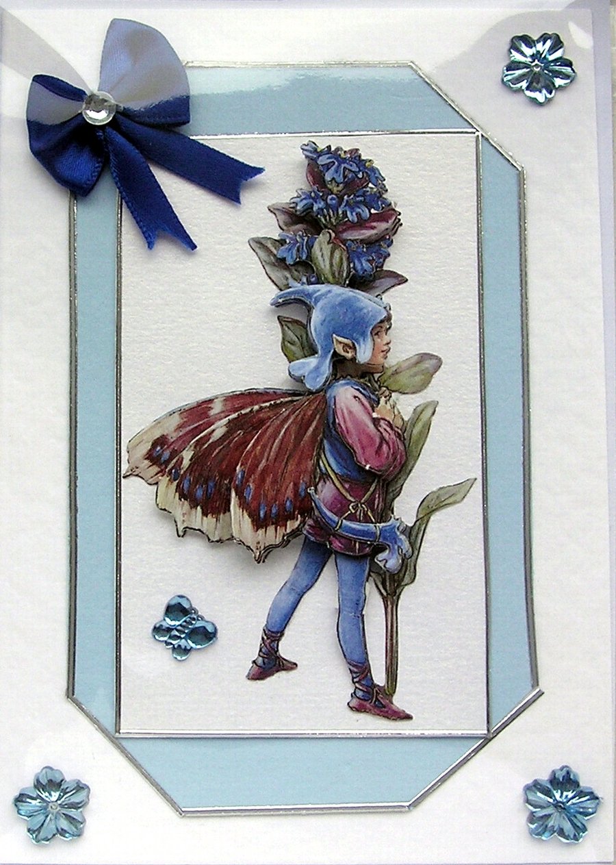 Fairy Hand Crafted 3D Decoupage Card - Blank (2383)