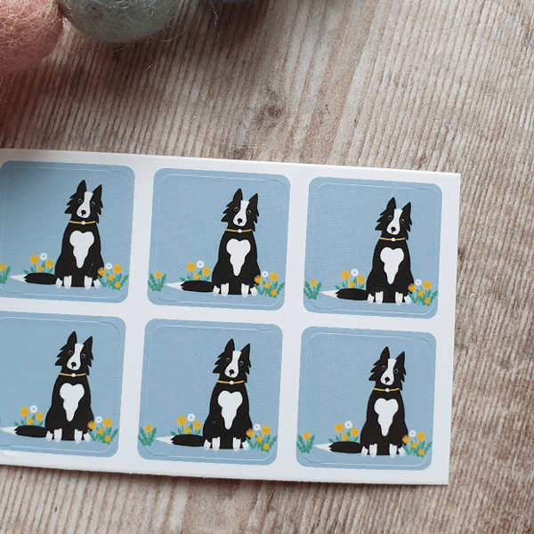 Border Collie Envelope Stickers - Set of 6