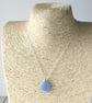 Lavender frosted glass pendant with chain - Image 3