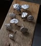 SINGLE STUD, unique charcoal cast sterling silver stud, recycled silver stud. - Image 3