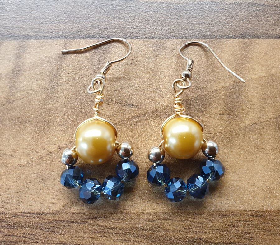 Sparkly handmade earrings with crystals