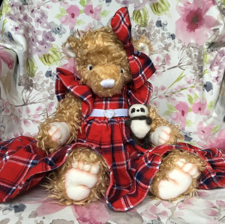 Susie traditional Christmas bear, hand sewn ted... Folksy