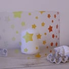 Multicoloured Fused Glass Star candle screen, Perfectly Imperfect 